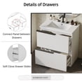 thumbnail image 7 of 30" Fluted Design Bathroom Vanity with Storage, Modern Minimalist Bathroom Vanity with Soft Close Drawers, Freestanding Storage Cabinet with Ceramic Sink for Bathroom, White, 7 of 7