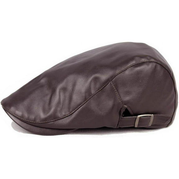 YooGuoGuo Mens PU Leather Warm Ivy Newsboy Dad Golf Driving Hat Cap