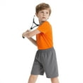thumbnail image 2 of Toptie Big Boys Youth Soccer Short, 8 Inches Running Shorts with Pockets-Gray-XL/ 18-20, 2 of 7