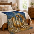 thumbnail image 6 of Traditional decorative motif Scene Holy Family Angel Lambs Peaceful, Warm Flannel Blanket for Living Room and Family Room, Festive decorative motif Scene, Art Lovers Christmas Gift, 6 of 7