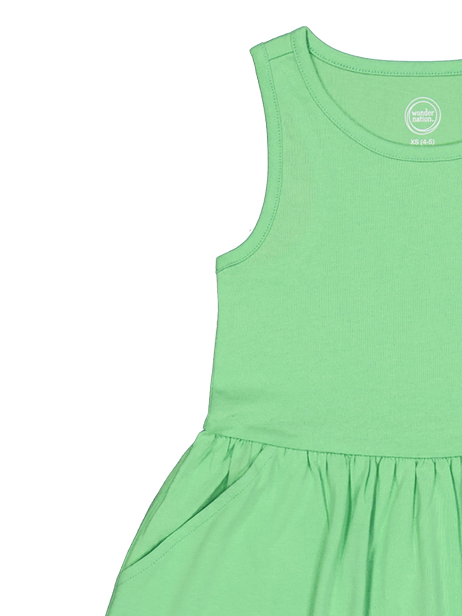Wonder Nation Girls Tank Play Dress 2pk, Sizes 4-18 & Plus
