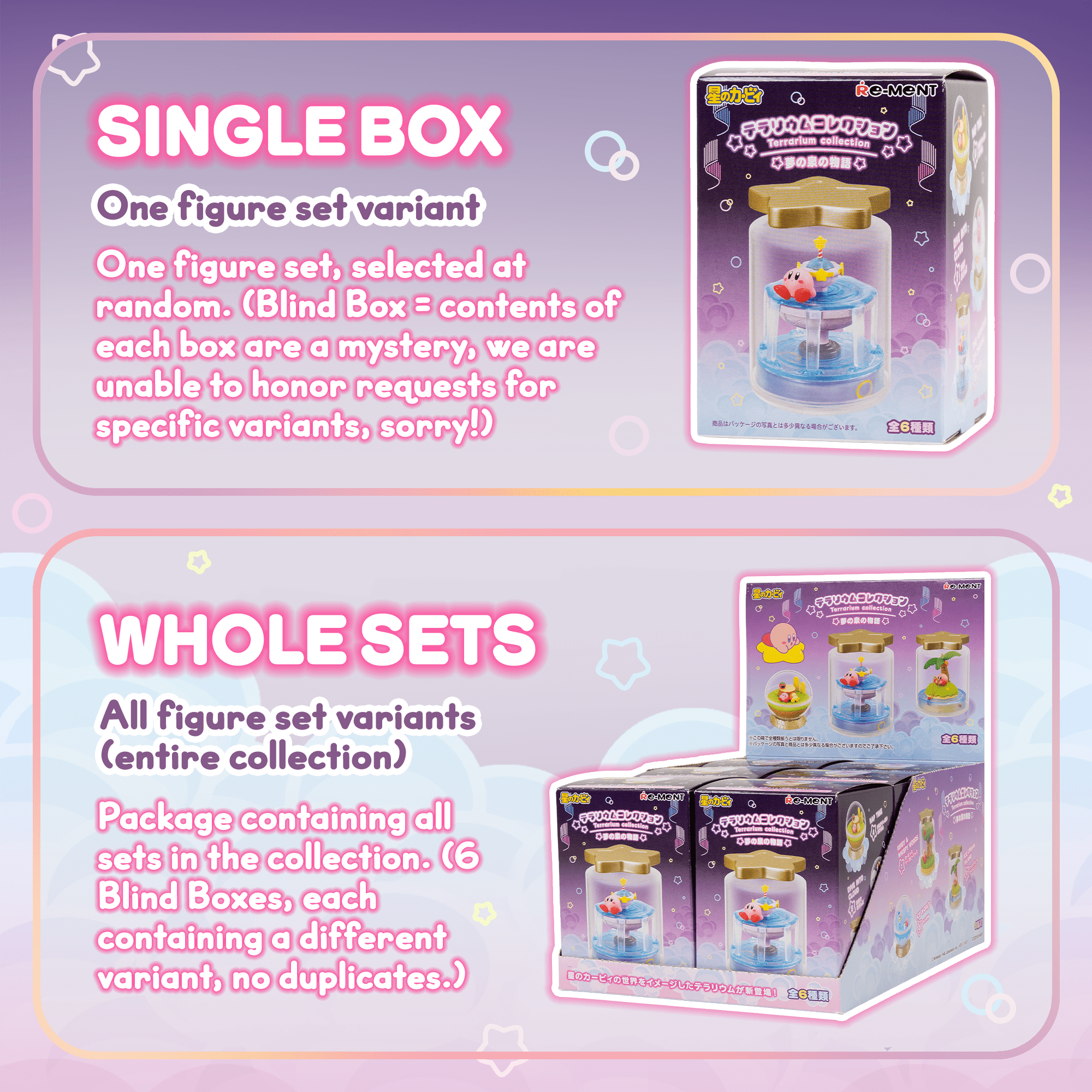 Hamee RE-MENT Kirby Blind Box Miniature Figure Set for Birthday Gift, Party Favor, Collectible Toy (Kirby Terrarium Collection: Story of Fountain of Dreams) – 1 Pc. Mystery Box
