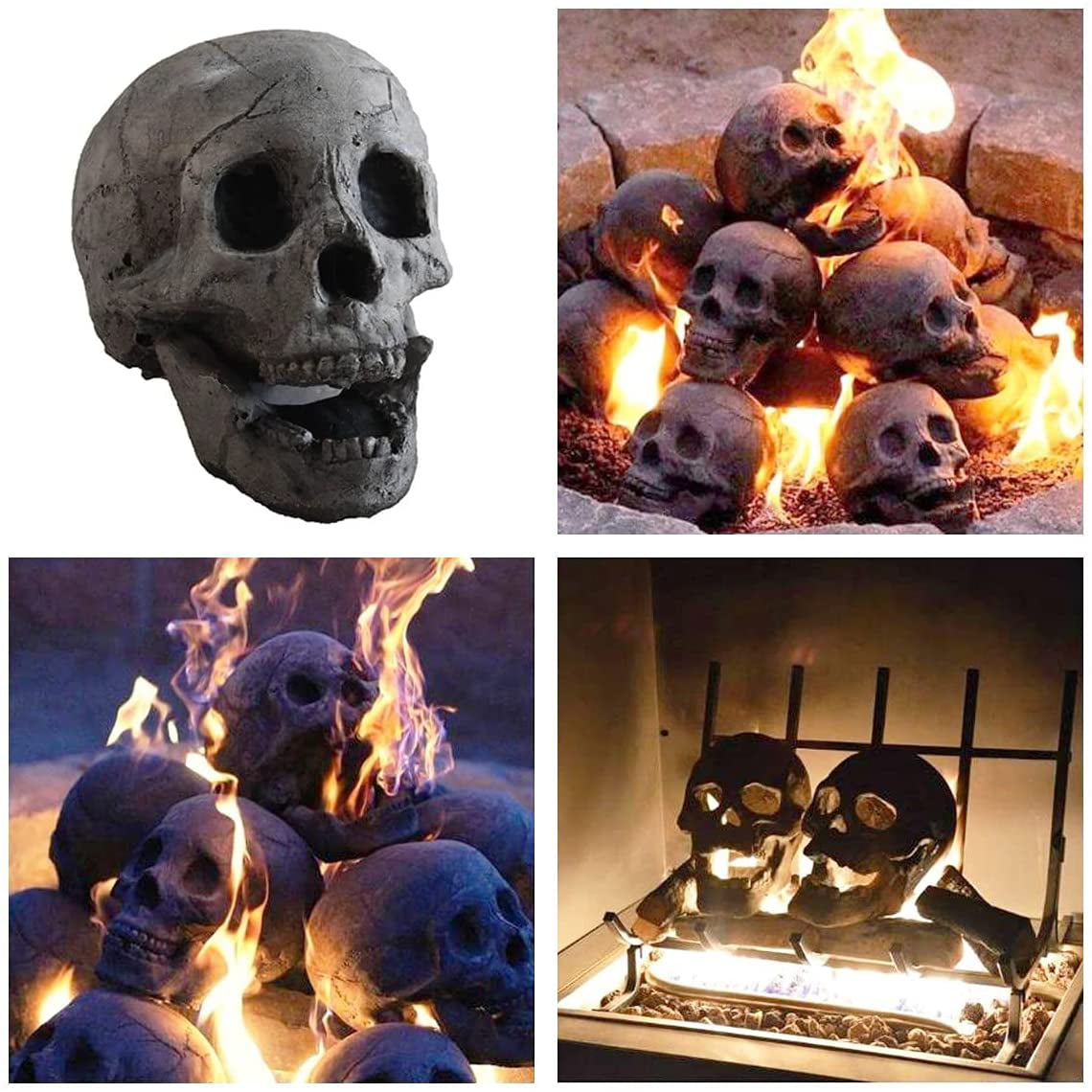 Ceramic Fireproof Rocks Fire Pit Skull, Fire Pit Skulls