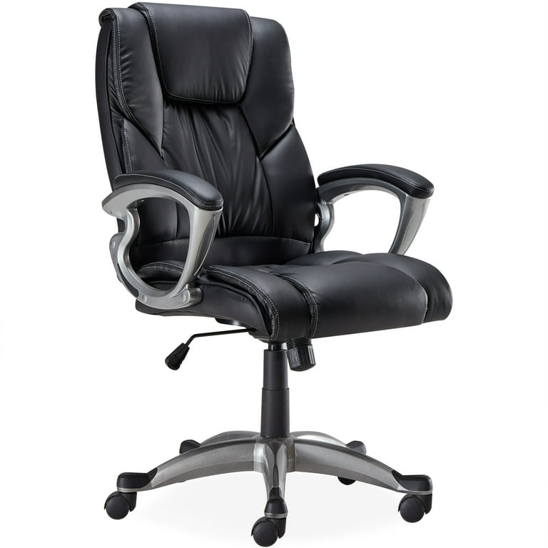 Black pu leather high back office chair executive online task ergonomic computer desk