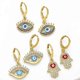 thumbnail image 2 of 1 Pair Evil Eye Hamsa Hand Gold Earrings--SHED341-1|Model code4388 SHED341-1, 2 of 4