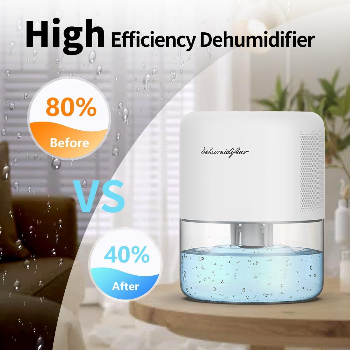 Dehumidifier for Home Small Quiet Dehumidifiers 44OZ Water Tank Auto Defrost and Shutoff 10 Colors Light 4 Timer Options 3 Modes Portable Bedroom Bathroom Closet RV