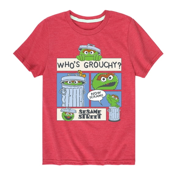 Sesame Street - Whos Grouchy - Toddler and Youth Short Sleeve Graphic T-Shirt