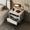 thumbnail image 4 of Gymax 2PCS Nightstand w/Drawer 3D Wavy Pattern Open Shelf Small Sofa Couch Side Table, 4 of 10