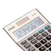 Casio MS-80B 8-Digit Desktop Calculator, Dual Power, Extra Large LCD Display, Satin Nickel