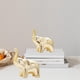 thumbnail image 4 of Figura de elefante de 2 piezas, estatua de animal, artesanía de la suerte para el porche, el escritorio y la sala de estar Oro, 4 of 9