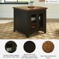 thumbnail image 3 of Signature Design by Ashley Valebeck Farmhouse Rectangular End Table with Storage Cabinet - Rustic Two-Tone Black/Brown, 3 of 9