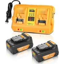 2 Packs Replacement for DeWalt Battery, 20V Max 7000mAh DCB200 with DCB102 Charger Compatible with 12V/20V Power Tools