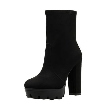 

Wiueurtly Girls Boots Thick Boots Heeled British Boots Heeled High Zipper Women s Side Style Women s Boots
