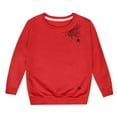 thumbnail image 4 of Gunia Kids Boy Girl Halloween Sweatshirts Long Sleeve Soft Sweatshirt Graphic Cute Round Neck Pullovers Top Clothes Fall Red 9-10 Years, 4 of 4