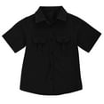 thumbnail image 5 of MKOSPLRT Cotton Linen Shirts for Kid Short Sleeve Button Down Shirts Lapel Collar Solid Color Tshirts Soft Comfy Tees 3-14 Years, 5 of 9