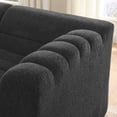 thumbnail image 6 of Modular Lounge Chair, Armless Single Sofa Chair with Channeled Seat, Modern Accent Chair for Living Room Bedroom (Black), 6 of 8