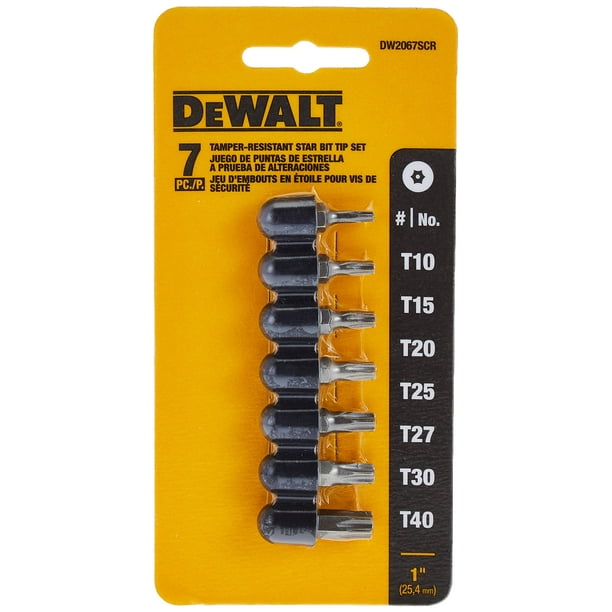 Set Torx de seguridad DeWalt DW2067SCR de 7 piezas