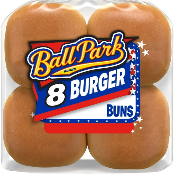 Ball Park White Burger Buns, 8 count, Kosher Hamburger Buns, 15 oz Bag