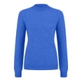 thumbnail image 4 of WTXUE Women's Half Turtleneck Long Sleeved Pullover Sweaters Loose Slimming Brushed Knitted Sweater Casual Trendy Pullover Tops Tunic Pullover Knit Tops Winter Clothes Blue L, 4 of 5
