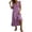 Purple, variant on Floral Dress for Women Short Sleeve V-Neck Mid-Length with Pocket Fit and Flare Elegant and Cocktail for Prom Beige S