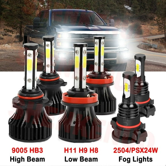 H11 9005 High&Low Beam for Dodge Charger 2011 2012 2013 2014 LED Headlights H16 2504 Fog Lights 6pcs