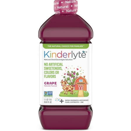 Kinderlyte Advanced Natural Oral Electrolyte Solution Grape 33.8 fl oz Pack of 3