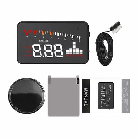 Car Heads up Display Gauge Display Durable Fatigue Driving Reminder Automobile Water Temperature Overspeed Security Alarm Head up