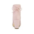 thumbnail image 2 of BLISSFUL STEP Women's Ankle Boots Block Heel Zipper Lace Up Boots Pink 10, 2 of 6