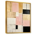 thumbnail image 2 of Designart "Dreamy Pink And Gold Cubism" Abstract Shapes Floater Framed Canvas Wall Art, 2 of 5