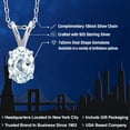 thumbnail image 2 of Gem Stone King 0.72 Cttw Oval Sky Aquamarine Pendant Necklace for Women | 925 Sterling Silver | Gemstone Birthstone | With 18 inch Silver Chain, 2 of 6