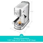 Casabrews 20 Bar Espresso Machine with Milk Frother Steam Wand, Stainless Steel Professional Cappuccino and Latte Coffee Machine, New, Silver