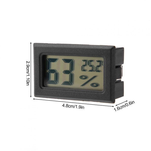 Higrómetro Digital Integrado, Monitor De Termómetro De Temperatura De Humedad Con Sonda Integrada, Color Negro