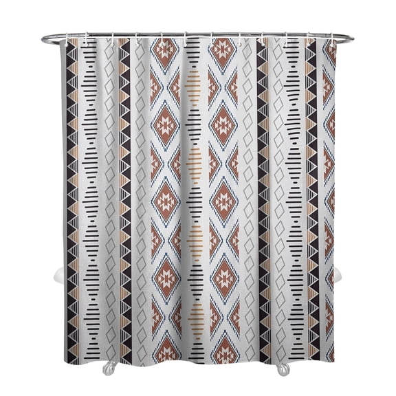 Extra Long Boho Shower Curtain 72x84 Inches - Vintage Floral & Tropical Leaves Pattern, Waterproof Bohemian Bathroom Decor with 12 Hooks, Tribal Rustic Style