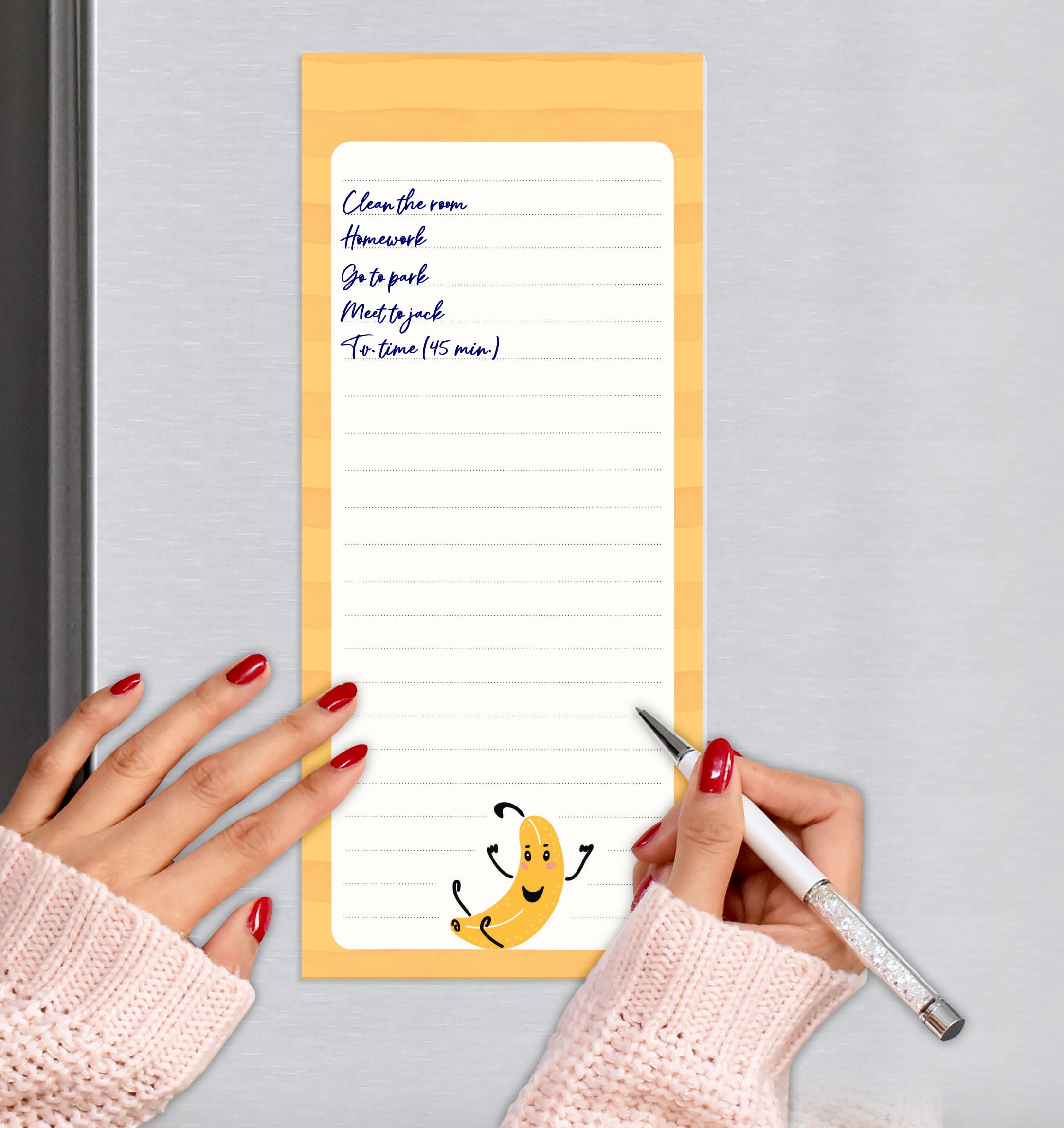Inkdotpot Pack of 3 Magnetic Fridge To-Do List Notepads- Magnetic Memo Pads For Refrigerator-(50 Sheets Each)-H2