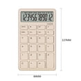 thumbnail image 3 of Calculadora beige UNIONE, pantalla LCD brillante, doble alimentación. Negocios, oficina, escuela (3.3×5.4in), 3 of 3