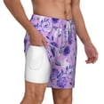thumbnail image 3 of Balery Violet Mens Swim Trunks Swim Shorts for Men Quick Dry Inseam Beach Shorts with Compression Liner Pocket-X-Large, 3 of 9