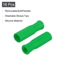 thumbnail image 3 of 16pack Silicone Straw Tips, Soft Reusable Straws Tips Fit for 1/3 Inch(8mm) OD Stainless Steel Straws, Green, 3 of 6
