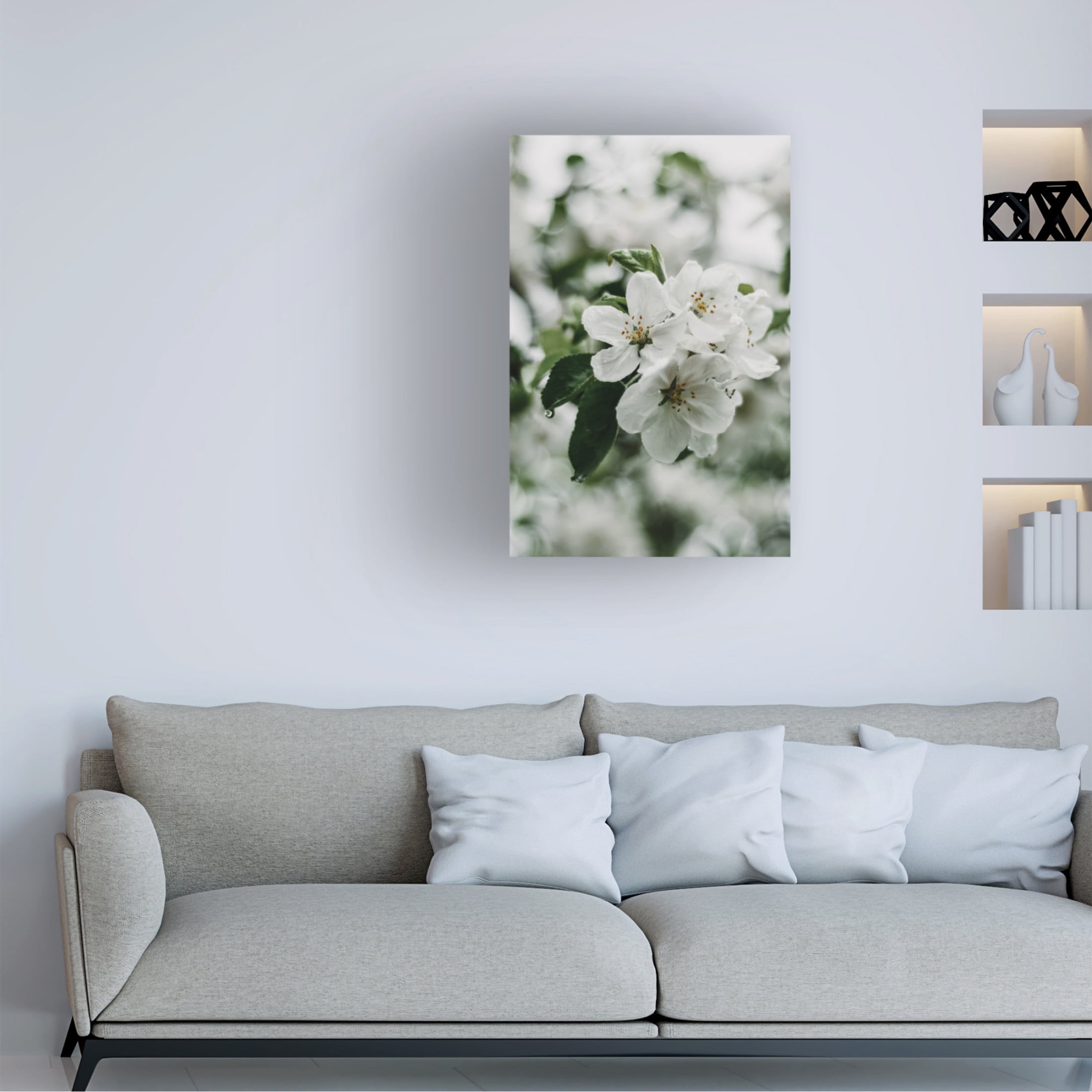 Trademark Fine Art Eva Bronzini Spring Series - Apple Blossoms in the Rain 1 12 Canvas Wall Art