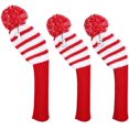 thumbnail image 1 of Knit Golf Headcover Juego de 3 Pom Pom Head Covers para Driver Fairway Wood Hybrid con etiquetas de números Namotu CZYD-HY79, 1 of 7