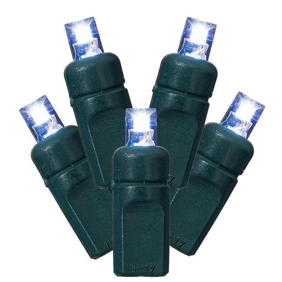 Vickerman 70 Cool White LED Light on Green Wire 4" Spacing x 24' Long Light Strand.