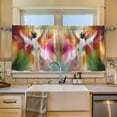 thumbnail image 6 of Vibrant Hummingbird Art Tier Curtains for Kitchen 57x24 Inch Semi Sheer Light Filtering Half Window Curtains 2 Panels, 6 of 8