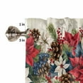 thumbnail image 5 of Red Blue Christmas Kitchen Valances for Windows 60x18 Inch Kitchen Curtains Valances Rod Pocket Xmas Botanical Poinsettia Balls Bathroom Window Valances for Window Treatment Decor, 5 of 6