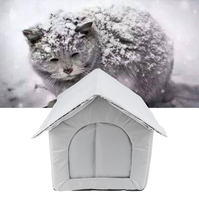 Casa Para Gatos Grandes E Impermeable Al Aire Libre Con Refugio Aislado Para El Invierno, Casa Para Mascotas Cerrada A Prueba De Intemperie Para Viajes, Actividades Y Comodidad