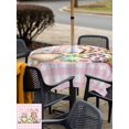 thumbnail image 6 of Square Outdoor Tablecloth with Umbrella Hole Easter Gnomes Outside Table Cloth Waterproof Patio Table Cover Eggs Rabbit Spring Daisy Floral Pink Checkered Zipper Tablecloths for Picnic 60x60 Inch, 6 of 8