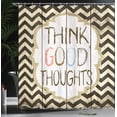 thumbnail image 3 of Ambesonne Saying Shower Curtain, Think Thoughts Rainbow Tones, 69"Wx75"L, Ivory Salmon, 3 of 4