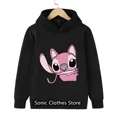 thumbnail image 3 of Sudadera con capucha de Disney Stitch para niñas y niños, ropa de dibujos animados, sudadera de Lilo Stitch, manga, informal, años 90, 3 of 5