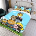 thumbnail image 3 of Amigos Kakao Conjunto de sábanas temático, trío de piezas, cómodo y amigable con la piel, diseño único, regalo de decoración para el hogar para familiares, amigos y fans,140cm *210cm, 3 of 6