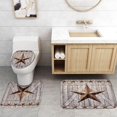 thumbnail image 5 of 4PCS/SET Farmhouse Shower Curtain, Brown Barn Star Western Texas Star Outhouse Birdhouse Pip Berry Vine Country Rustic Bathroom Decor, Non-slip Bath Rugs Toilet Mats, Primitive House, 5 of 7