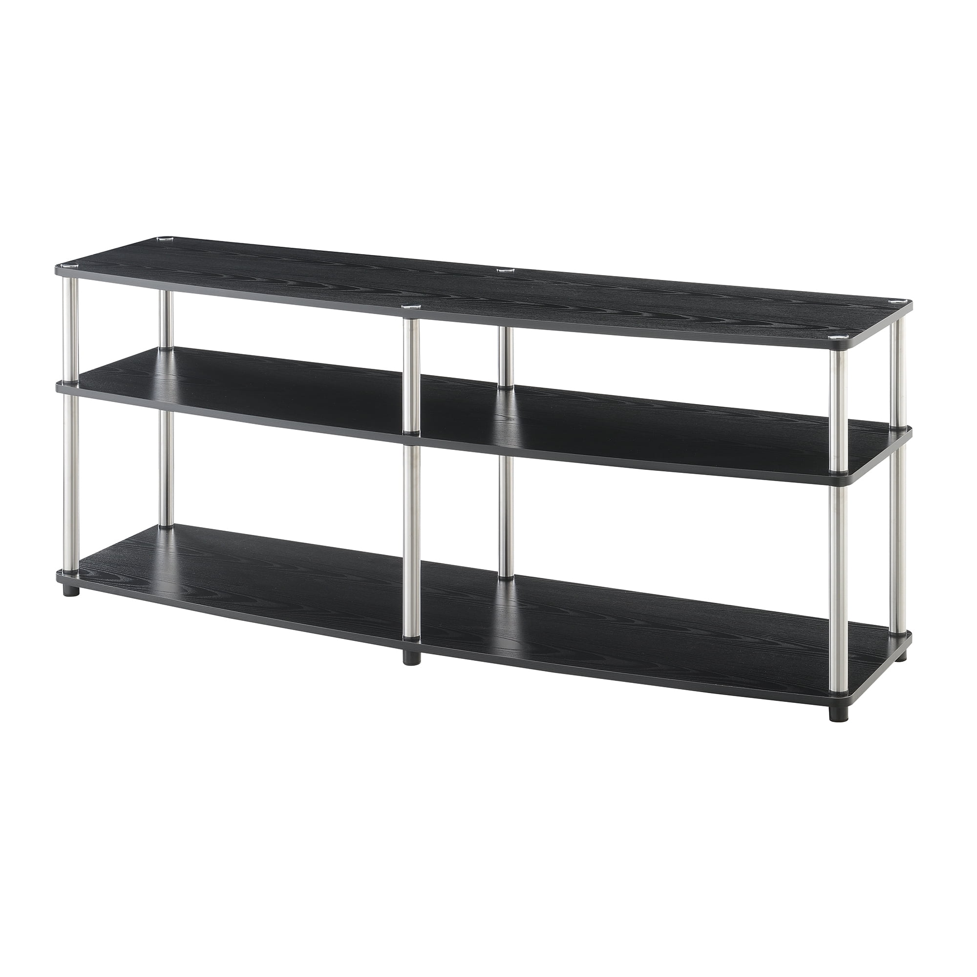 Convenience Concepts Designs2Go 60" 3 Tier TV Stand in Black Wood Finish
