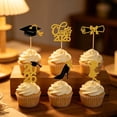 thumbnail image 4 of 2026 Graduation Cupcake Toppers, 12Pcs Gold Glitter Class of 2026 Cake Picks, Congrats Grad Dessert Decorations for Graduation Party, Glittery Graduation Cap and Diploma Cupcake Signs for Ceremony, 4 of 6
